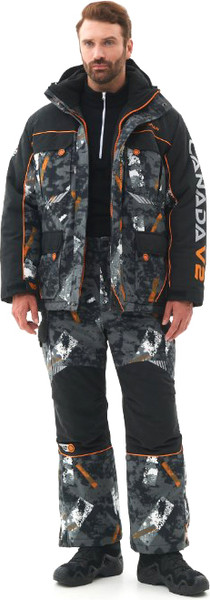 Изображение товара Костюм для охоты и рыбалки Huntsman Канада V2 -35°C КМФ 192/Черный Исландия (р.60-62/182-188)