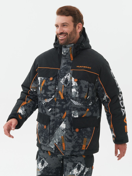 Изображение товара Костюм для охоты и рыбалки Huntsman Канада V2 -35°C КМФ 192/Черный Исландия (р.60-62/182-188)