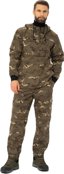 Изображение товара Костюм для охоты и рыбалки Huntsman Антигнус Люкс Черный мультикам Сорочка Смесовая (р.56-58/182-188)