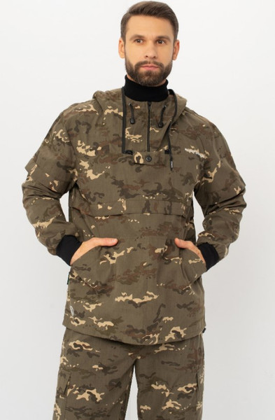 Изображение товара Костюм для охоты и рыбалки Huntsman Антигнус Люкс Черный мультикам Сорочка Смесовая (р.56-58/182-188)