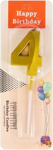 Изображение товара Свеча для торта Miland Золотой стиль. Цифра 4 / С-2967