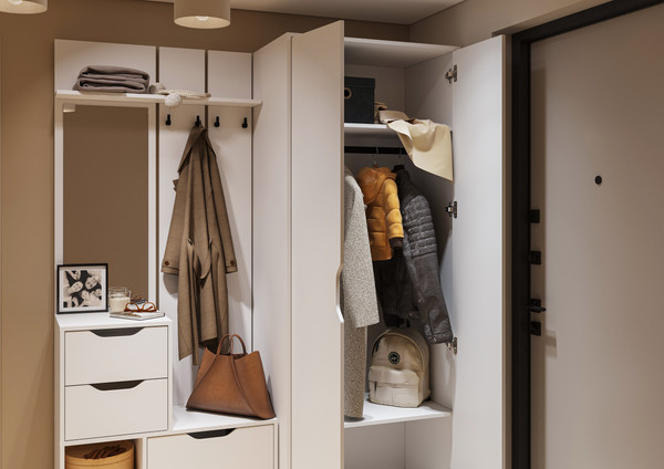 Изображение товара Секция в прихожую Стендмебель Руна ПР 01 (белый)