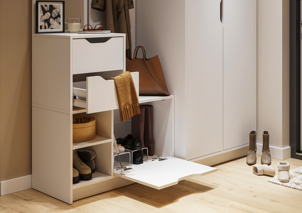 Изображение товара Секция в прихожую Стендмебель Руна ПР 01 (белый)