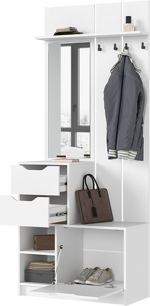 Изображение товара Секция в прихожую Стендмебель Руна ПР 01 (белый)