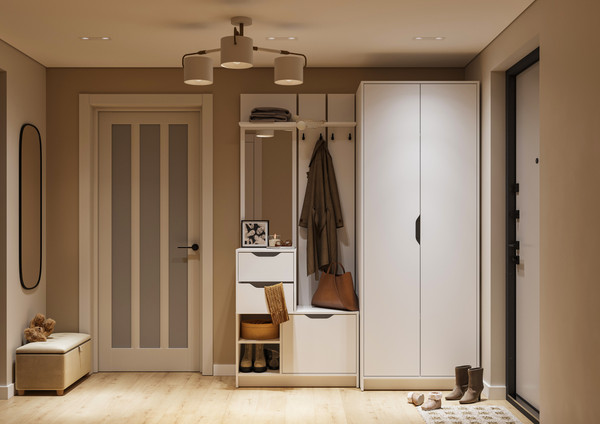 Изображение товара Секция в прихожую Стендмебель Руна ПР 01 (белый)