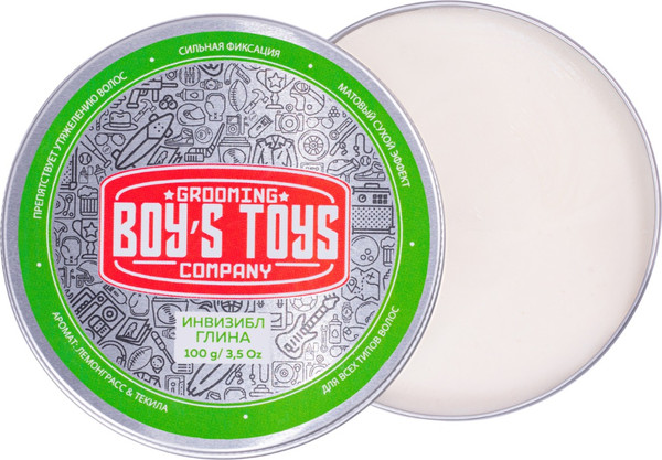 Изображение товара Глина для укладки волос Boy's Toys Инвизибл Матовая средней фиксации (100г)