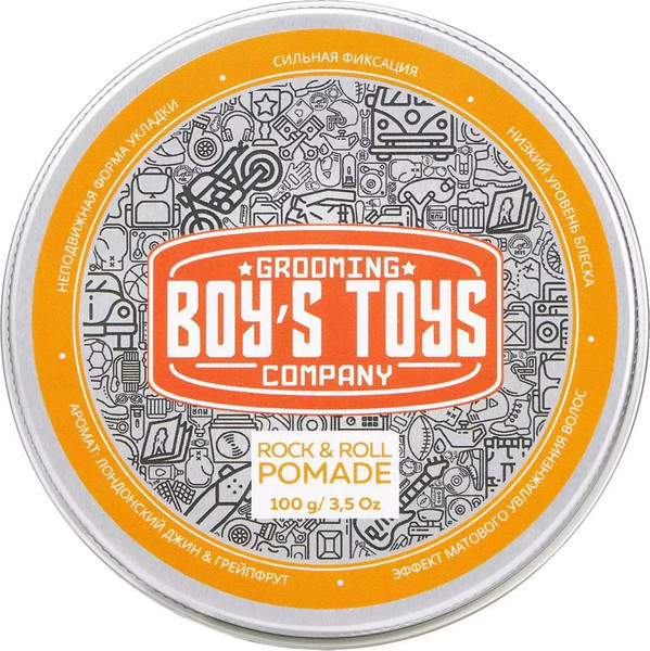 Изображение товара Помада для укладки волос Boy's Toys Rock & Roll Pomade сильной фиксации (100г)