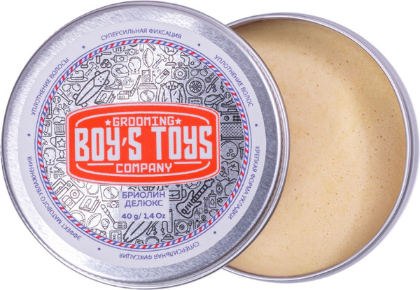 Изображение товара Помада для укладки волос Boy's Toys Бриолин Делюкс экстрасильной фиксации (40г)