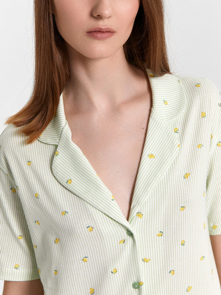 Изображение товара Рубашка Mark Formelle 502524 (р.164/170-88-94, лимоны на мятной полоске)
