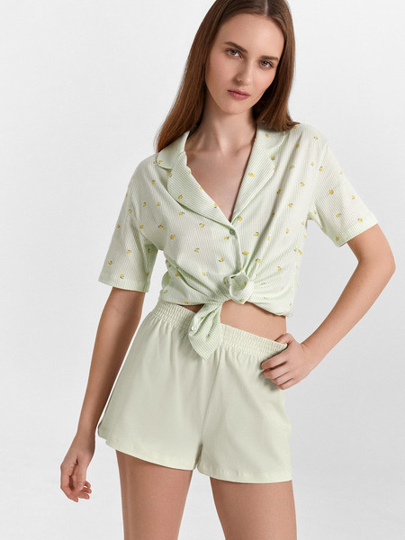 Изображение товара Рубашка Mark Formelle 502524 (р.164/170-92-98, лимоны на мятной полоске)