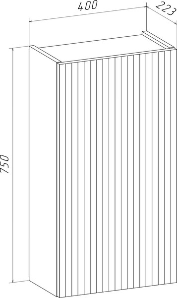 Изображение товара Шкаф для ванной Runo Соренто 40 / Тренто 40 вертикаль (крафтовый дуб/графит)