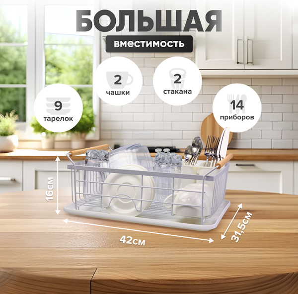 Изображение товара Сушилка для посуды Solmax&Home SM99883 (белый)