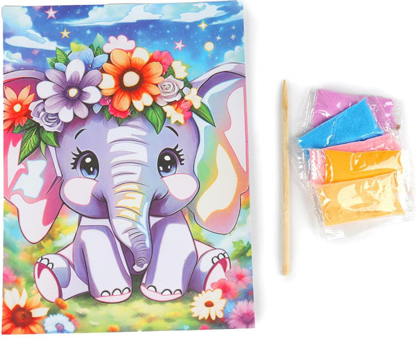 Изображение товара Набор для творчества MultiArt Аппликация песком. Слоник / SANDM-114745