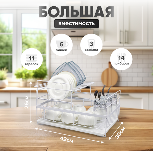 Изображение товара Сушилка для посуды Solmax&Home SM99897 (белый)