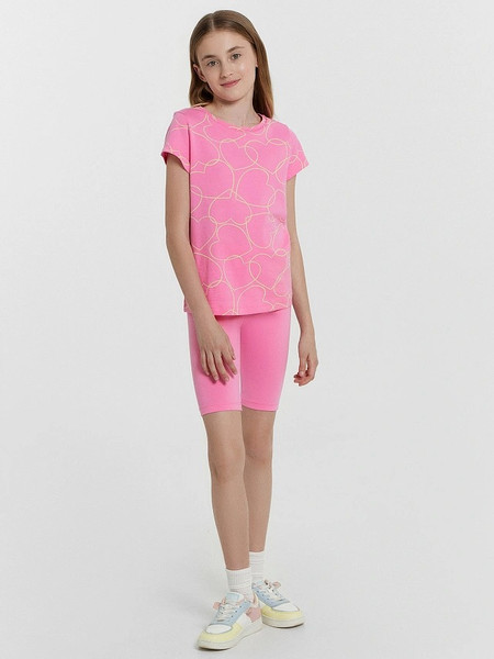 Изображение товара Комплект футболок детских Mark Formelle 117892-2 (р.134-68, белый/сердечки на розовом)