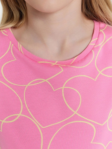 Изображение товара Комплект футболок детских Mark Formelle 117892-2 (р.140-68, белый/сердечки на розовом)