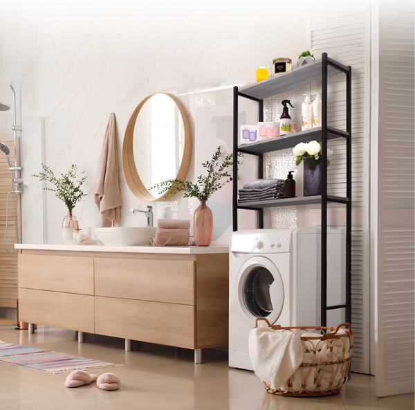 Изображение товара Стеллаж Solmax&Home Loft ЛДСП / СВЛ16 / IS99952 (бетон/черный)