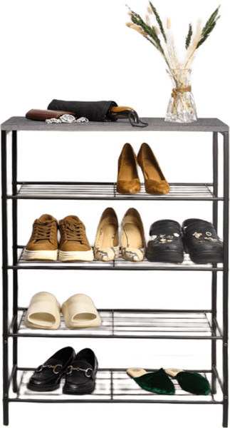 Изображение товара Полка для обуви Solmax&Home ЛДСП ОБ16 / IS99506 (бетон/черный)