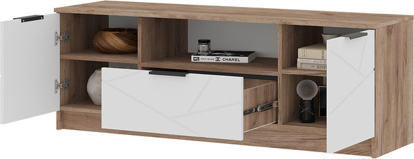Изображение товара Тумба Стендмебель Орегон ТВ 01 под тв (белый супермат/дуб крафт табачный)