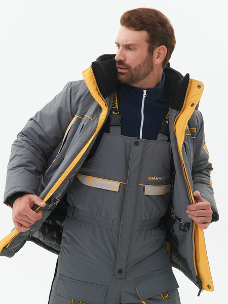 Изображение товара Костюм для охоты и рыбалки Huntsman Elbrus -35°C (р.44-46/182-188, серый/банан)