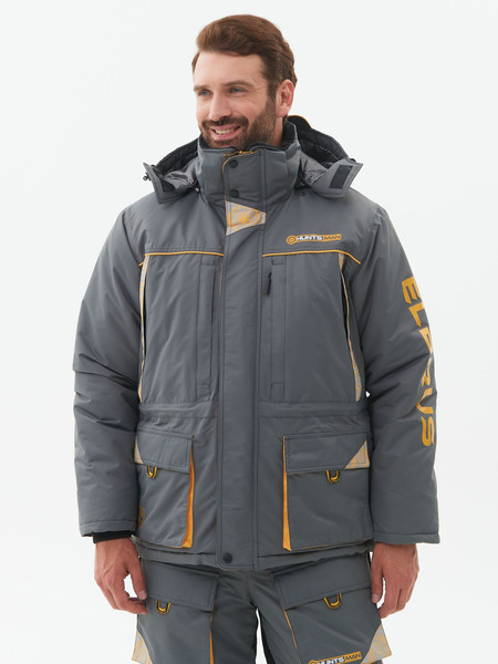 Изображение товара Костюм для охоты и рыбалки Huntsman Elbrus -35°C (р.48-50/182-188, серый/банан)