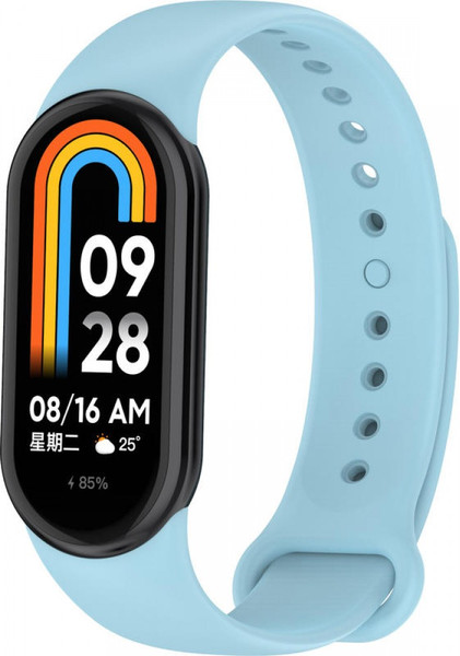 Изображение товара Ремешок для фитнес-трекера Rumi Силиконовый для Xiaomi Smart Band 8/9 (серый/голубой)
