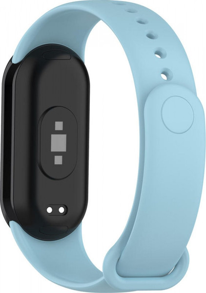Изображение товара Ремешок для фитнес-трекера Rumi Силиконовый для Xiaomi Smart Band 8/9 (серый/голубой)