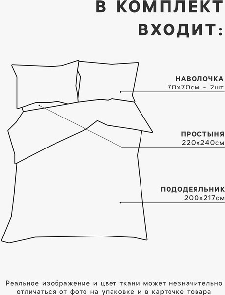 Изображение товара Комплект постельного белья Этель Ink flowers Евро 10706945