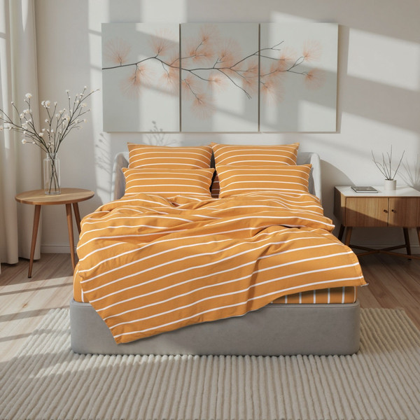 Изображение товара Пододеяльник Этель Mustard stripes 10801801