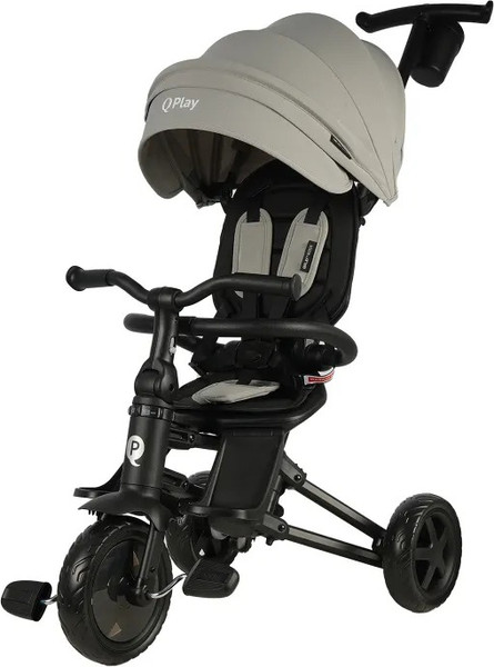 Изображение товара Трехколесный велосипед с ручкой QPlay Rider / S700-16 (серый/черный)