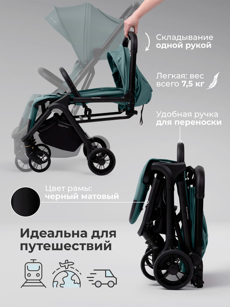 Изображение товара Детская прогулочная коляска Sweet Baby SBL Aura Basic (зеленый)