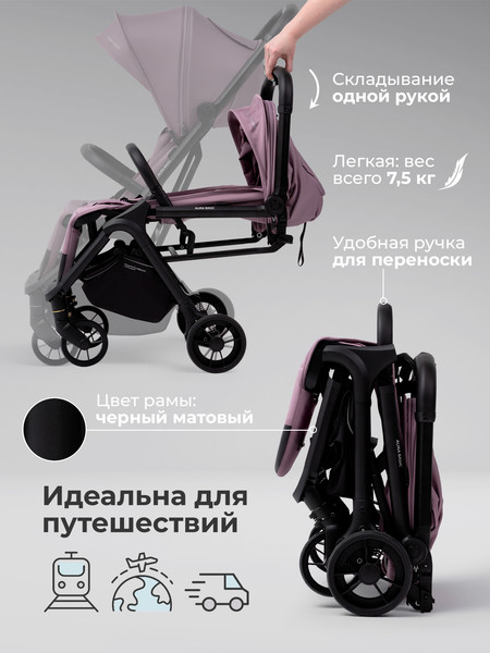 Изображение товара Детская прогулочная коляска Sweet Baby SBL Aura Basic (розовый)