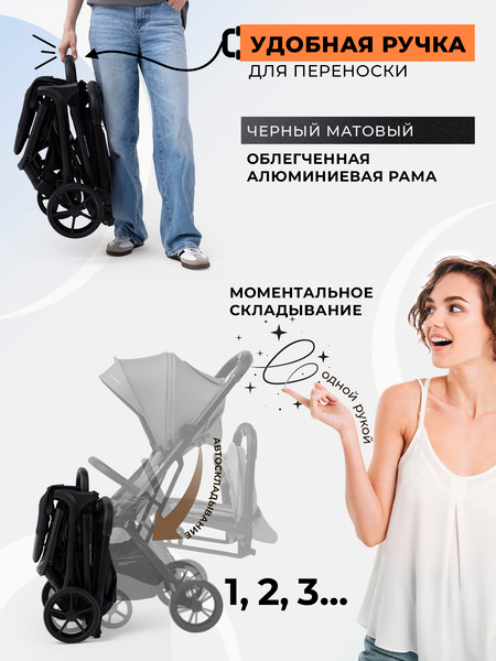 Изображение товара Детская прогулочная коляска Sweet Baby SBL Aura Plus Basic (черный)