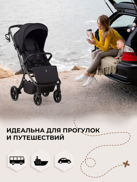 Изображение товара Детская прогулочная коляска Sweet Baby SBL Aura Plus Basic (черный)