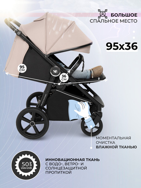 Изображение товара Детская прогулочная коляска Sweet Baby Contente Plus Basic (бежевый)