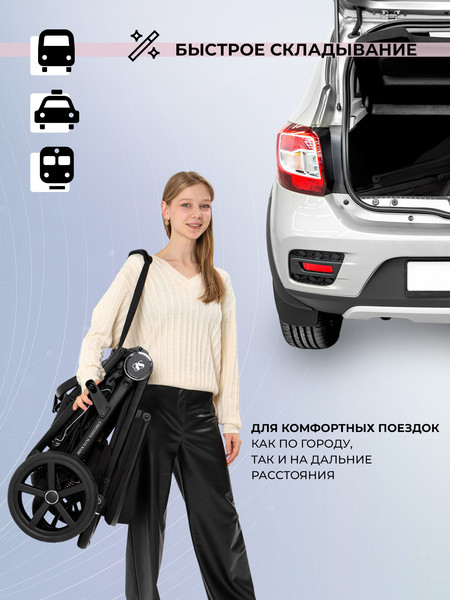 Изображение товара Детская прогулочная коляска Sweet Baby Contente Plus Basic (черный)