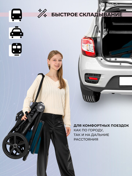 Изображение товара Детская прогулочная коляска Sweet Baby Contente Plus Basic (темно-зеленый)