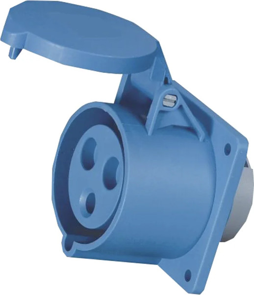 Изображение товара Розетка штепсельная КЭАЗ 313-16А-6h-220AC-2P+PE-IP44 / 229455