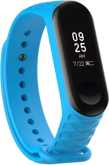 Изображение товара Ремешок для фитнес-трекера Rumi Силиконовый для Xiaomi Mi Band 3/Mi Band 4 (голубой)