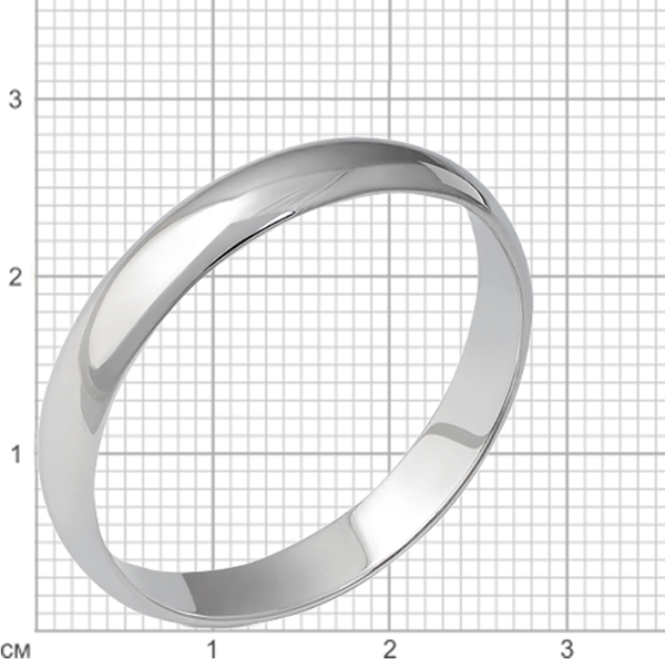 Изображение товара Кольцо обручальное из белого золота Кристалл CA48600226773 (р.16)
