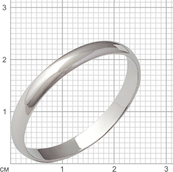Изображение товара Кольцо обручальное из белого золота Кристалл CA53500226773 (р.21.5)