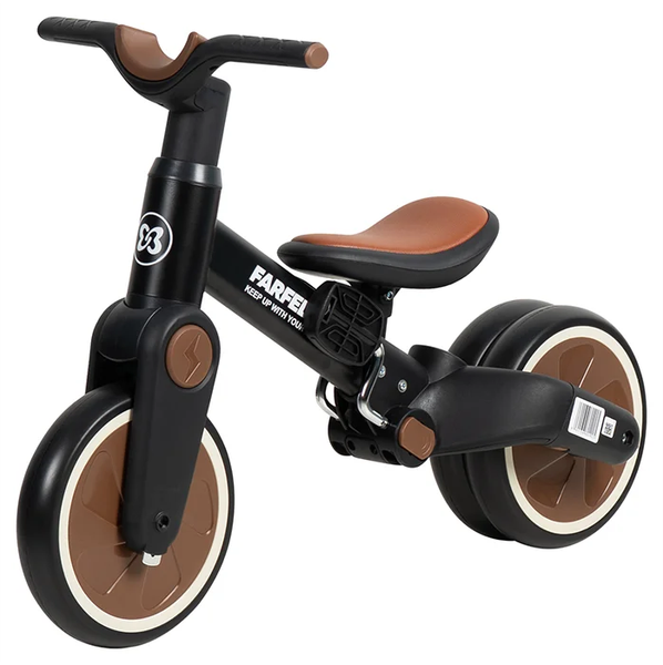 Изображение товара Трехколесный велосипед с ручкой Farfello 6588 (черный)