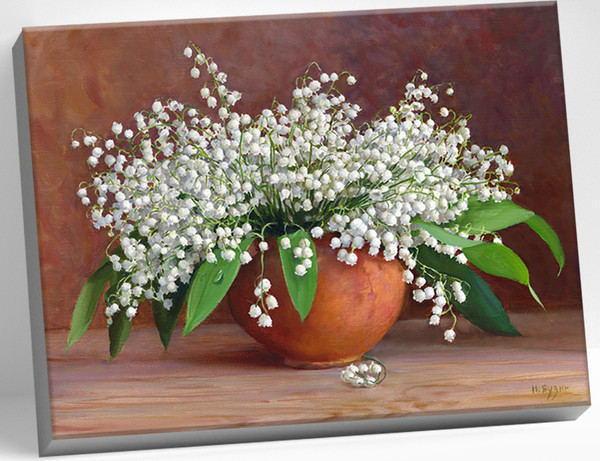 Изображение товара Картина по номерам Молли Бузин. Букет из ландышей в горшочке 40x50 / HR0737