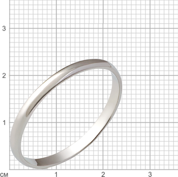 Изображение товара Кольцо обручальное из белого золота Кристалл C85600226773 (р.20)