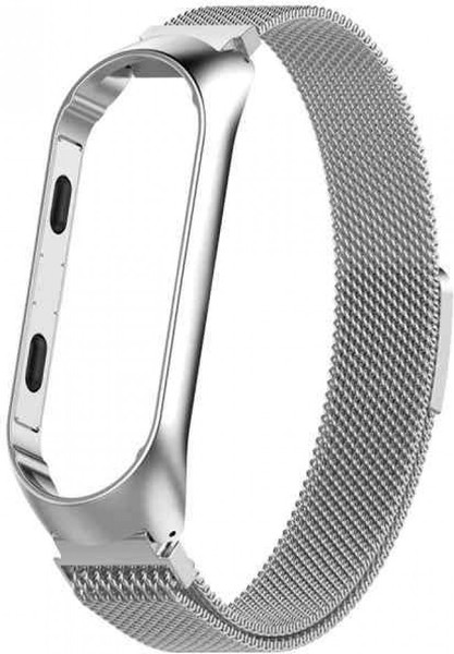 Изображение товара Ремешок для фитнес-трекера Rumi Milanese Loop для Xiaomi Mi Band 3/Mi Band 4 (серебристый)