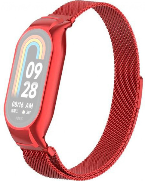 Изображение товара Ремешок для фитнес-трекера Rumi Milanese Loop для Xiaomi Smart Band 8/9 (красный)