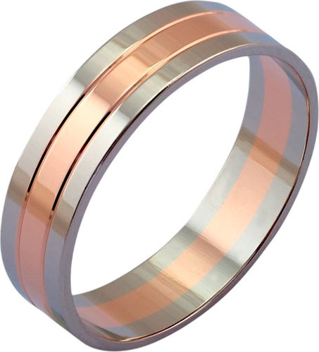 Изображение товара Кольцо обручальное из комбинированного золота Кристалл CC78500226773 (р.17.5)