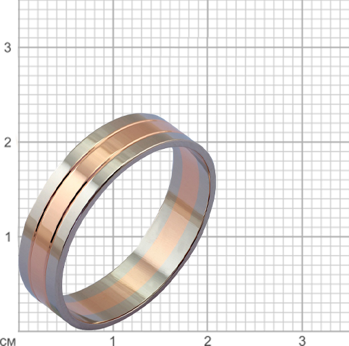 Изображение товара Кольцо обручальное из комбинированного золота Кристалл CC78500226773 (р.21.5)