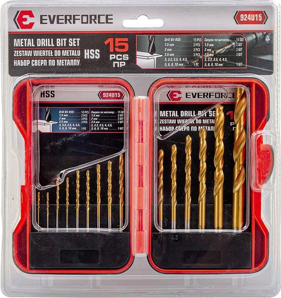 Изображение товара Набор сверл Everforce EF-924U15 (60670)