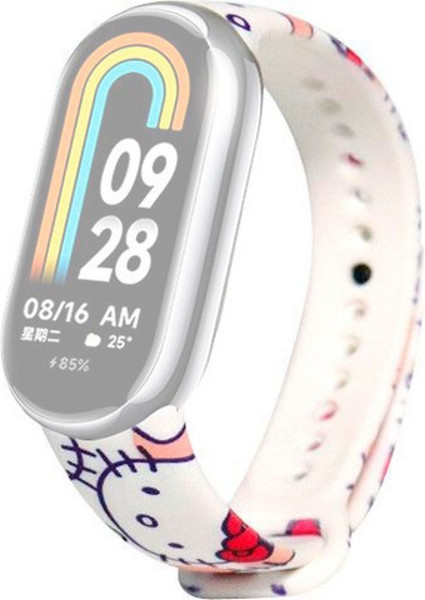 Изображение товара Ремешок для фитнес-трекера Rumi Силиконовый для Xiaomi Smart Band 8/9 (Hello Kitty)